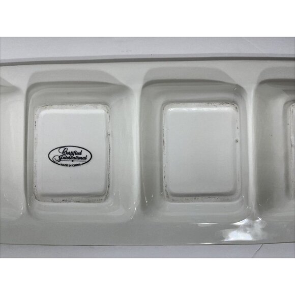 Vintage Strange Fruit Design Ceramic Serving Platter 19" X 7.5", 4 Compartments - Picture 14 of 16